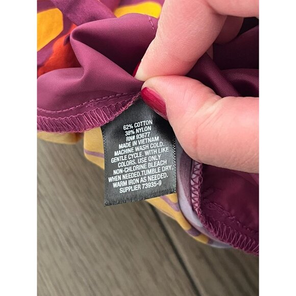 NWT Worthington Maxi Skirt Palm Leaf Parrot Purple Orange Gold Long Skirt - Picture 5 of 11